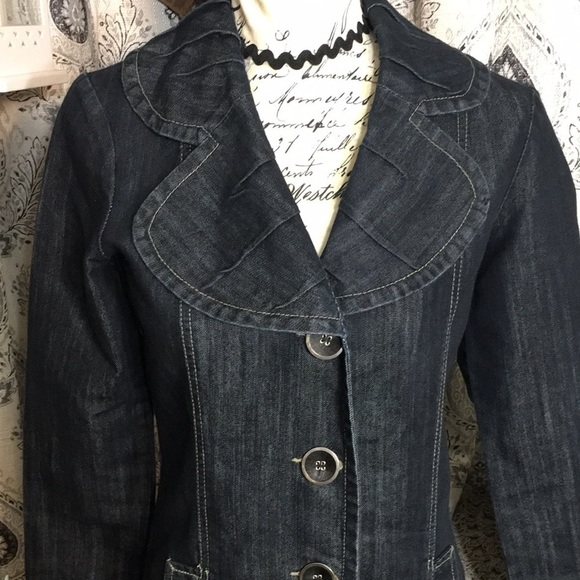 Baccini - Long pea coat inspired jean jacket - Picture 4 of 9
